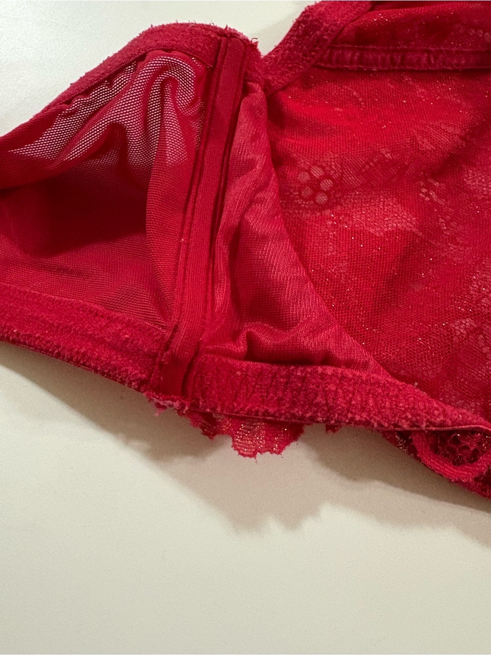 Cacique Red Lace size 44DDD Underwire Bra with Floral Detail - Picture 7 of 9